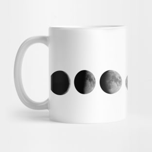 Moon Phases Photography in White Background Horizontal Mug